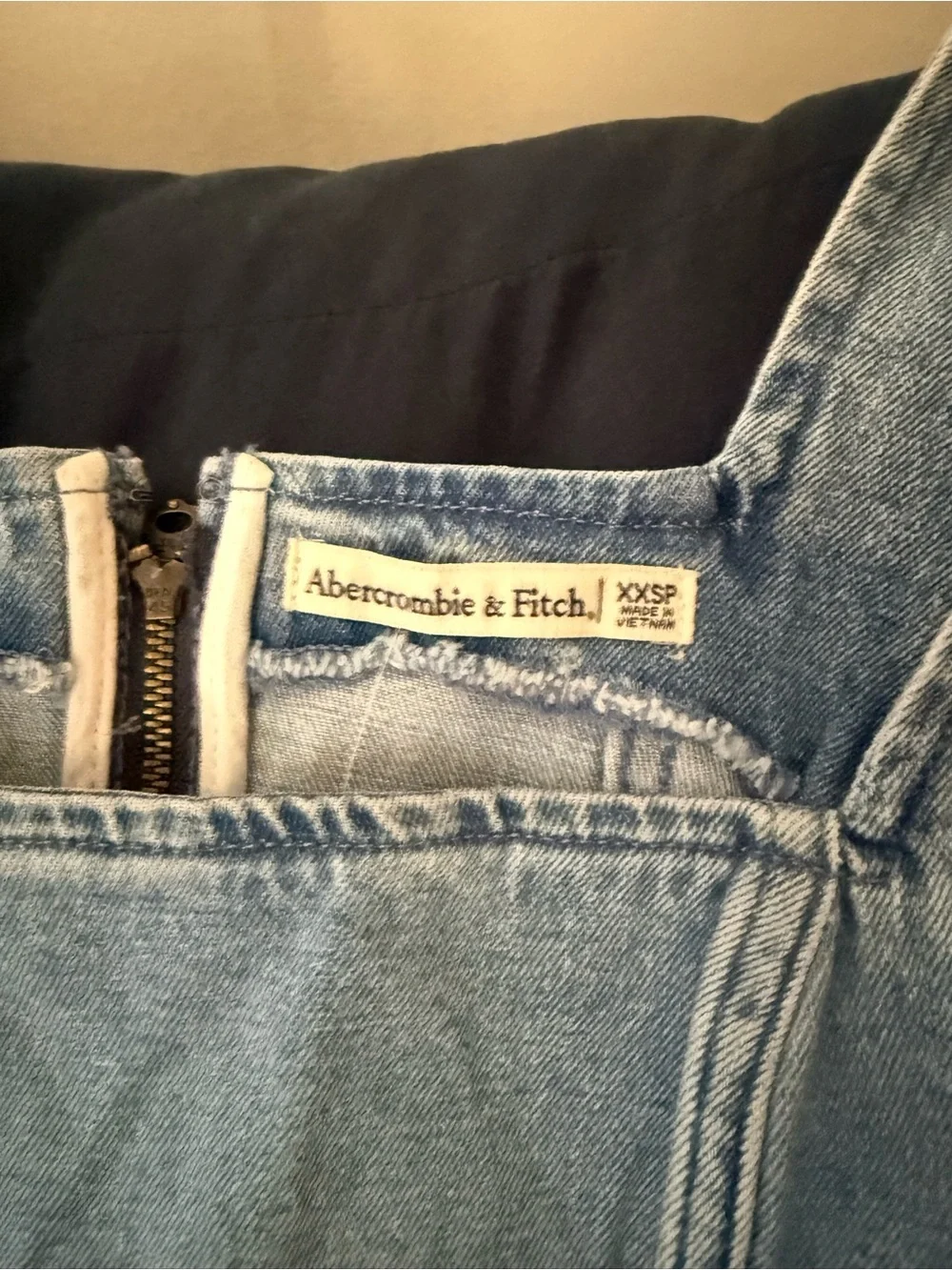 Abercrombie & Fitch Light Blue Denim Maxi Tank Dress with back slit